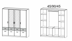 Armoire à portes battantes BREMEN-EXTRA-Rauch Discount