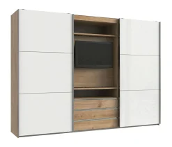 Armoire à portes coulissantes avec support TV intégré MAGIC GLAS-Wimex
