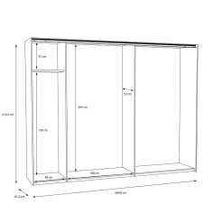 Armoire à portes coulissantes TULUZA-Forte Clearance