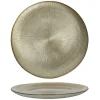 Assiette en verre ton doré LUXURY