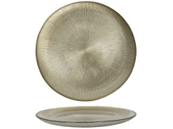 Assiette en verre ton doré LUXURY