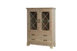 Bahut haut vitrine avec éclairage NEPAL-Forte Hot