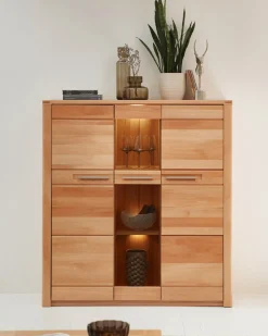 Bahut haut vitrine NATHANIAL