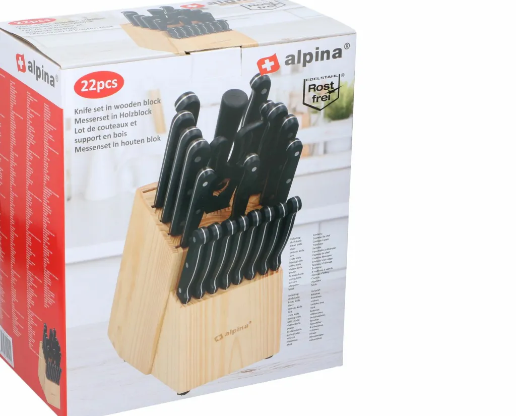 Bloc avec couteaux de cuisine 22 pièces ALPINA-Edco Discount