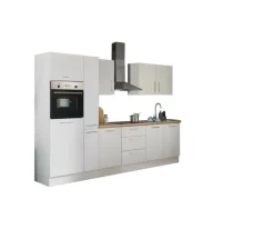 Bloc cuisine avec électroménager CORNWALL (bloc cuisine-four-réfrigérateur-armoire coulissante) I