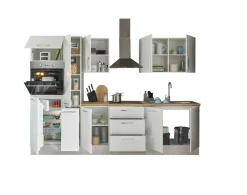 Bloc cuisine avec électroménager CORNWALL (bloc cuisine-four-réfrigérateur-armoire coulissante) I