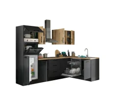 Bloc cuisine avec électroménager CORNWALL (cuisine d'angle-four