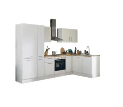 Bloc cuisine avec électroménager CORNWALL (cuisine d'angle-réfrigérateur-armoire coulissante) I-Bega BBK Sale