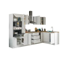 Bloc cuisine avec électroménager CORNWALL (cuisine d'angle-four-lave-vaisselle-micro-ondes) III