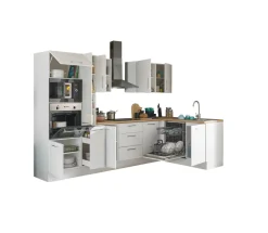 Bloc cuisine avec électroménager CORNWALL (cuisine d'angle-four-lave-vaisselle-micro-ondes) III