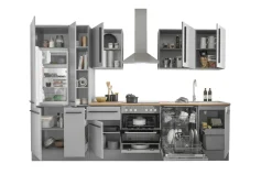 Bloc cuisine avec électroménager MANCHESTER (bloc cuisine-réfrigérateur-armoire coulissante) I-Bega BBK Clearance