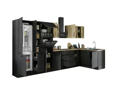 Bloc cuisine avec électroménager CORNWALL (cuisine 'angle-four-lave-vaisselle-réfrigérateur-armoire coulissante) IV