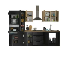 Bloc cuisine avec électroménager CORNWALL (bloc cuisine-four-micro-ondes) IX-Bega BBK New