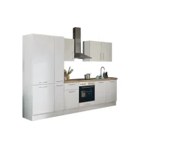 Bloc cuisine avec électroménager CORNWALL (bloc cuisine-réfrigérateur-armoire coulissante) I