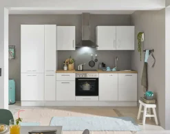 Bloc cuisine avec électroménager CORNWALL (bloc cuisine-réfrigérateur-armoire coulissante) I