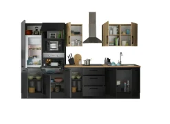 Bloc cuisine avec électroménager CORNWALL (bloc cuisine-four-réfrigérateur-micro-ondes) III-Bega BBK Clearance