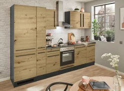 Bloc cuisine avec électroménager JAZZ 8 (bloc cuisine - réfrigérateur - armoire coulissante) III-Bega BBK Best