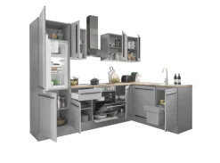 Bloc cuisine avec électroménager MANCHESTER (angle-réfrigérateur) I