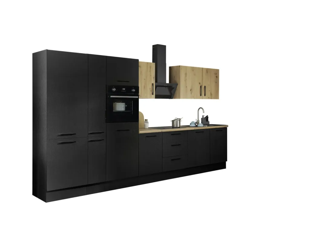 Bloc cuisine avec électroménager CORNWALL (bloc cuisine-four-lave-vaisselle-réfrigérateur-armoire coulissante) VIII-Bega BBK Hot