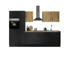 Bloc cuisine avec électroménager CORNWALL (bloc cuisine-four-réfrigérateur-armoire coulissante) V