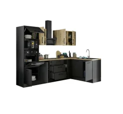 Bloc cuisine avec électroménager CORNWALL (cuisine d'angle-four-lave-vaisselle-micro-ondes) VI