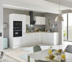 Bloc cuisine avec électroménager CORNWALL (cuisine d'angle-four-micro-ondes-armoire coulissante) II