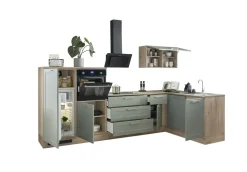 Bloc cuisine avec électroménager HASTINGS (cuisine d'angle - meuble pour frigo - meuble pour four) II