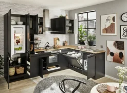 Bloc cuisine avec électroménager JAZZ 8 (angle-réfrigérateur-armoire coulissante) II