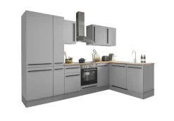 Bloc cuisine avec électroménager MANCHESTER (angle-réfrigérateur-armoire coulissante) I