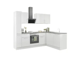 Bloc cuisine avec électroménager HASTINGS (cuisine d'angle - armoire coulissante) I