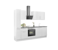 Bloc cuisine avec électroménager HASTINGS (cuisine d'angle - armoire coulissante) I