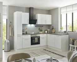 Bloc cuisine avec électroménager HASTINGS (cuisine d'angle - armoire coulissante) I