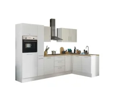 Bloc cuisine avec électroménager CORNWALL (cuisine d'angle-four-réfrigérateur-armoire coulissante) I-Bega BBK Sale