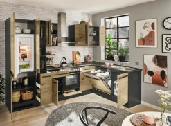 Bloc cuisine avec électroménager JAZZ 8 (cuisine d'angle-réfrigérateur-armoire coulissante) III-Bega BBK New