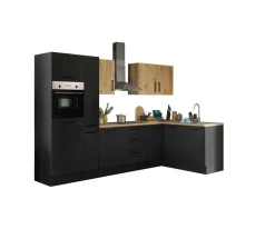 Bloc cuisine avec électroménager CORNWALL (cuisine d'angle-four-réfrigérateur-armoire coulissante) V-Bega BBK Online