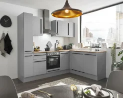 Bloc cuisine avec électroménager MANCHESTER (angle-armoire coulissante) I-Bega BBK Discount