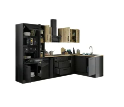 Bloc cuisine avec électroménager CORNWALL (cuisine d'angle-four-lave-vaisselle-micro-ondes) VIII