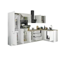 Bloc cuisine avec électroménager CORNWALL (cuisine d'angle-four-réfrigérateur) IV-Bega BBK Best