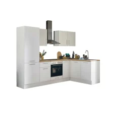 Bloc cuisine avec électroménager CORNWALL (cuisine d'angle-réfrigérateur) I-Bega BBK Best