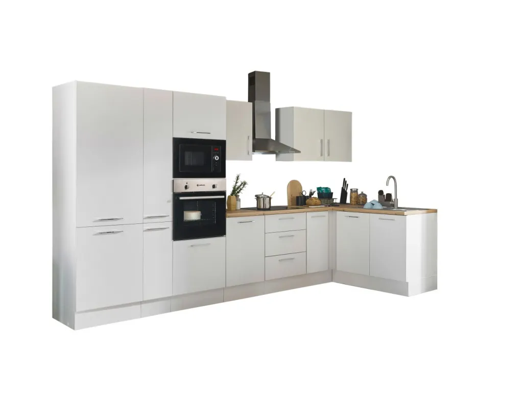 Bloc cuisine avec électroménager CORNWALL (bloc cuisine-four-réfrigérateur-micro-ondes-armoire coulissante) I-Bega BBK New