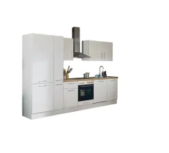 Bloc cuisine avec électroménager CORNWALL (bloc cuisine-lave-vaisselle-réfrigérateur-armoire coulissante) I