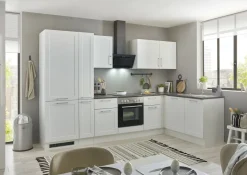 Bloc cuisine avec électroménager HASTINGS (cuisine d'angle-frigo-armoire coulissante) I-Bega BBK Best