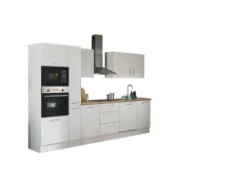 Bloc cuisine avec électroménager CORNWALL (bloc cuisine-four-lave-vaisselle-micro-ondes-armoire coulissante) I-Bega BBK