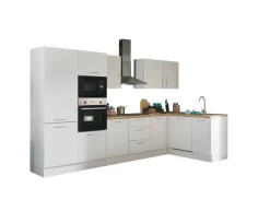 Bloc cuisine avec électroménager CORNWALL (cuisine d'angle-four-lave-vaisselle-réfrigérateur-micro-ondes) I-Bega BBK Clearance