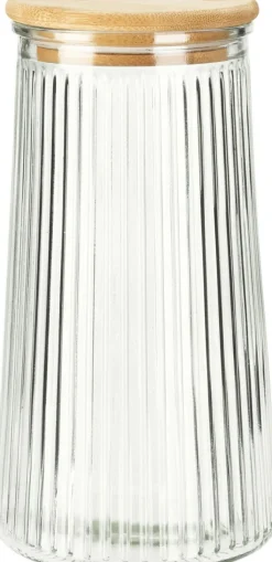 Bocal en verre rainuré 1400ML KITCHEN MARKET-Koopman New