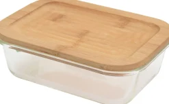 Boîte alimentaire en verre avec couvercle en bambou KITCHEN-Koopman Sale