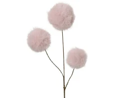Branche décorative avec boules en fourrure synthétique DEKO