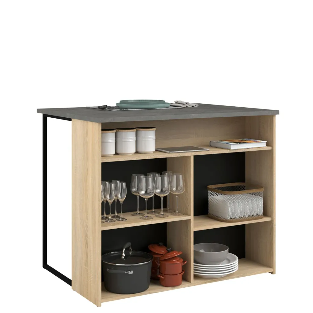 Buffet de cuisine avec table bar PORTLAND 2-Parisot Online