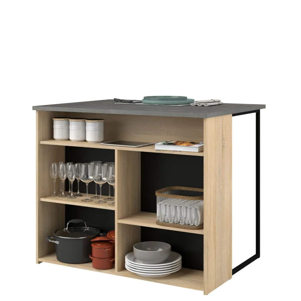 Buffet de cuisine avec table bar PORTLAND 2-Parisot Online