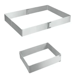 Cadre à pâtisserie rectangulaire extensible INOX